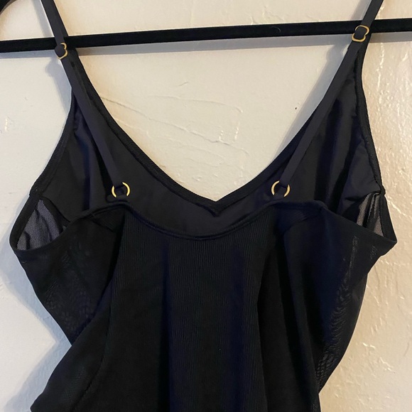 L*Space Elegant Hollywood Mesh Sides Black Swimwear One Piece Size XL - Picture 6 of 13